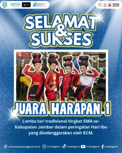 Tim Prestasi Tari SMAN Jenggawah Juara Lomba Tradisional Jember